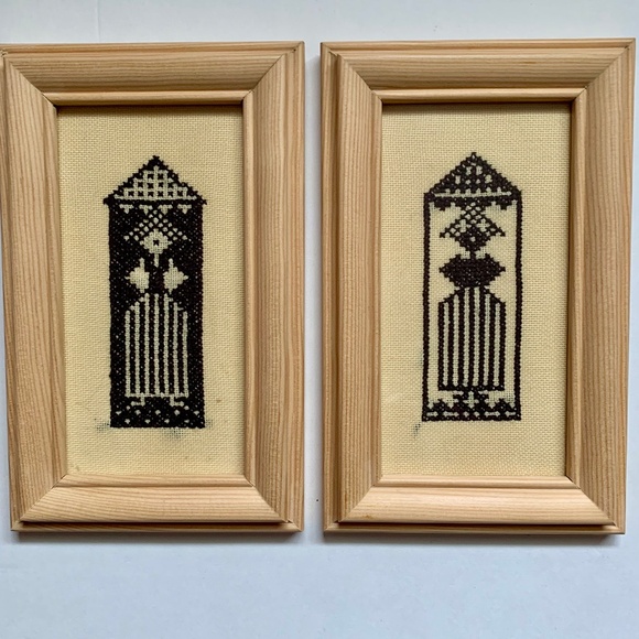 Needlepoint Pictures, set of 2 - Picture 1 of 8